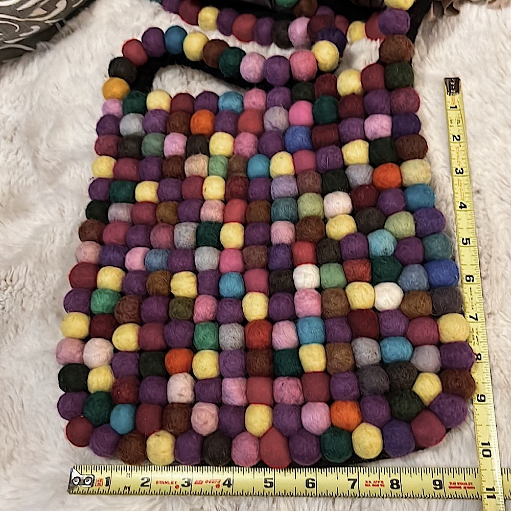 Thick Felt Fabric Multi Color Patchwork Balls Cro… - image 3